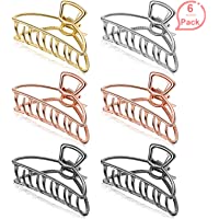 Los mejores  - 6 Piezas de Clips de Pelo de Agarre de Metal Grandes Antideslizantes para Mujeres Niñas Hebillas de Pelo para Sujetar…